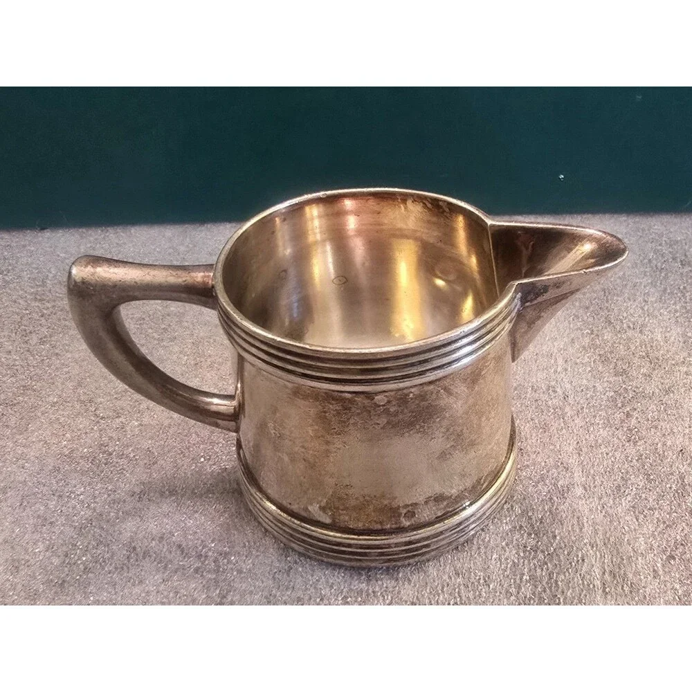 Benedict Indestructo Silver Soldered Sugar Bowl & Creamer PSH EPNS #1235 1239
